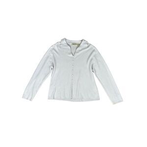 vintage kathie lee collection button front collar knit sweater granny core XL